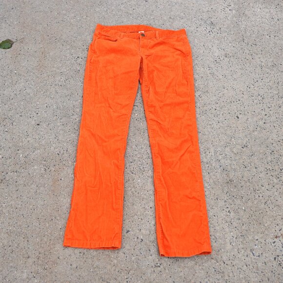 J.Crew Corduroy Jeans Size 31R Orange City Fit Straight Leg Fall Winter Pants - Picture 2 of 12